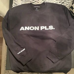 New DeuxMoi Anon Pls black sweatshirt size medium